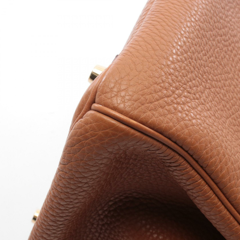 愛馬仕 Birkin 35 手提包 027634CC Clemence 皮革 棕色 金色 二手 女士 J GHW-7