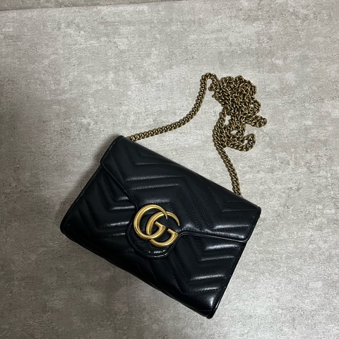 正品 Gucci marmont翻蓋鏈條包