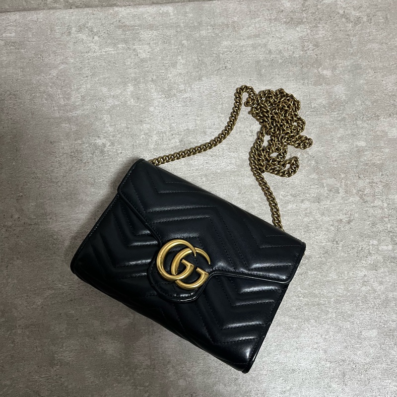正品 Gucci marmont翻蓋鏈條包-0