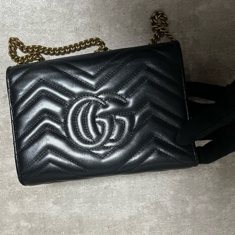正品 Gucci marmont翻蓋鏈條包-5