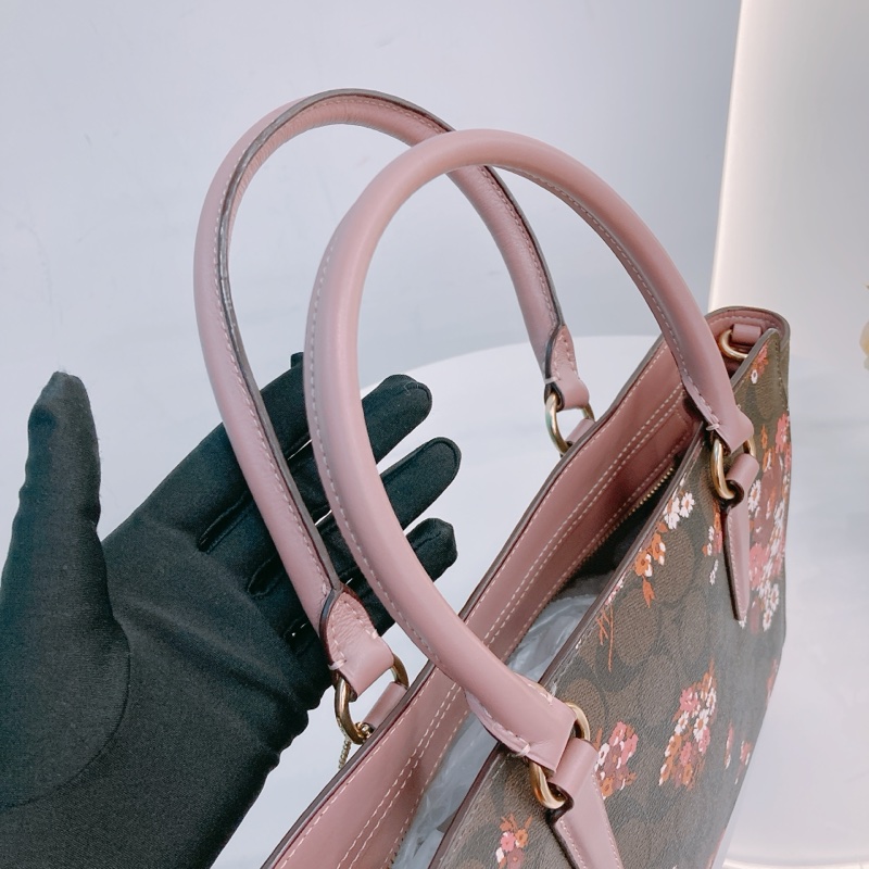 MS0585 COACH 花花花紋兩用肩帶包包LEAH TOTE FLOWER PRINT CANVAS-22