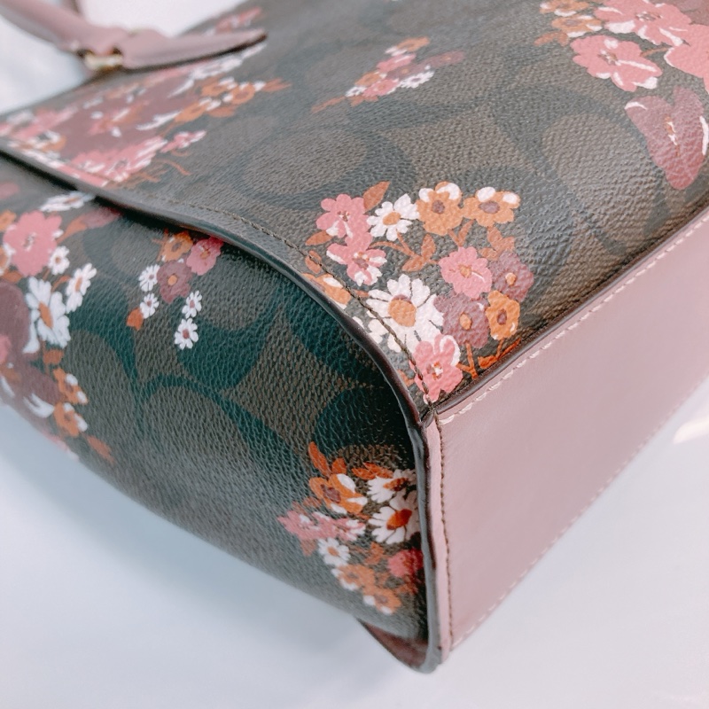 MS0585 COACH 花花花紋兩用肩帶包包LEAH TOTE FLOWER PRINT CANVAS-28