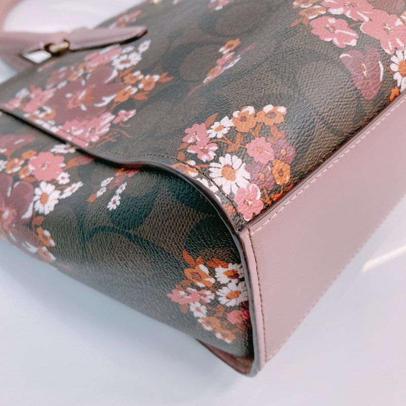MS0585 COACH 花花花紋兩用肩帶包包LEAH TOTE FLOWER PRINT CANVAS-30