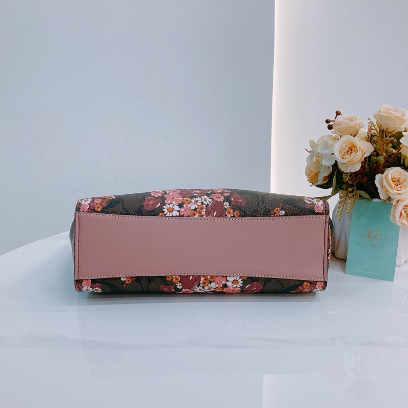 MS0585 COACH 花花花紋兩用肩帶包包LEAH TOTE FLOWER PRINT CANVAS-31
