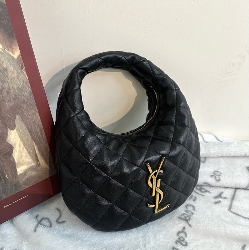 【全新🆕】YSL SAINT LAURENT  Icarino BABY 絎縫設計 古銅色飾件 羊皮 手提包 小號 small黑色 black-0