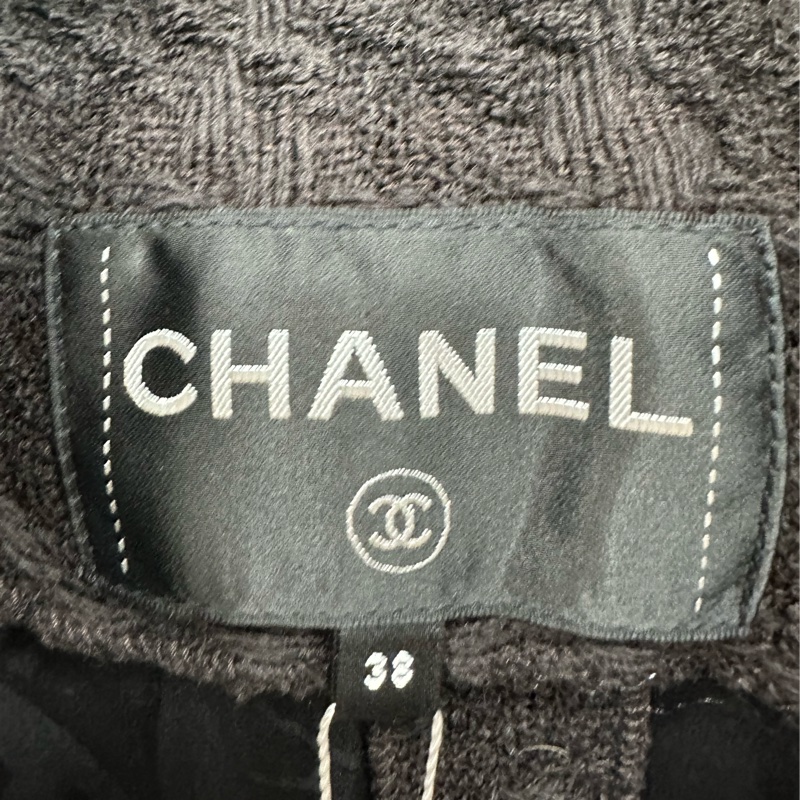 Chanel香奈兒 黑白雪花針織領編織外套38碼-2