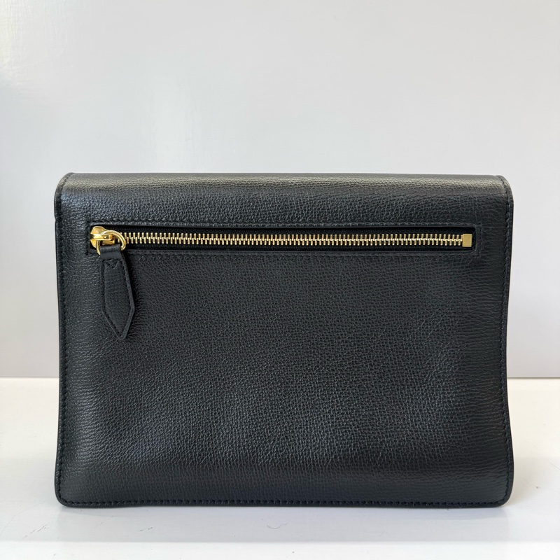 BURBERRY 巴寶莉 經典格紋帆布拼黑色牛皮斜背包 BABY MACKEN CHAIN SHOULDER-1