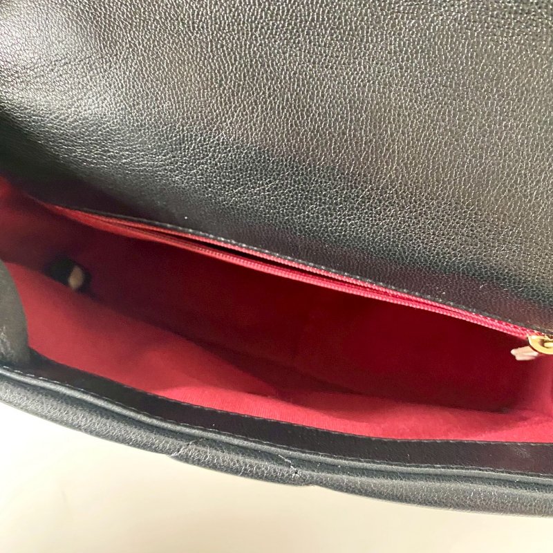 CHANEL 19系列 黑色 小羊皮 金釦 雙色鍊 26cm 保卡款 手提 斜挎 小號 口蓋包 AS1160-5