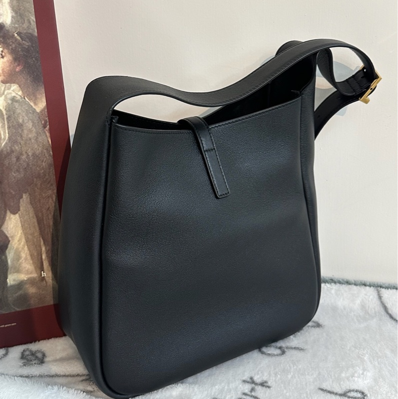 【全🆕】YSL hobo small LE5A7 黑金色 Logo粒面牛皮 Hobo 小號 small Black單肩包 手提包-2