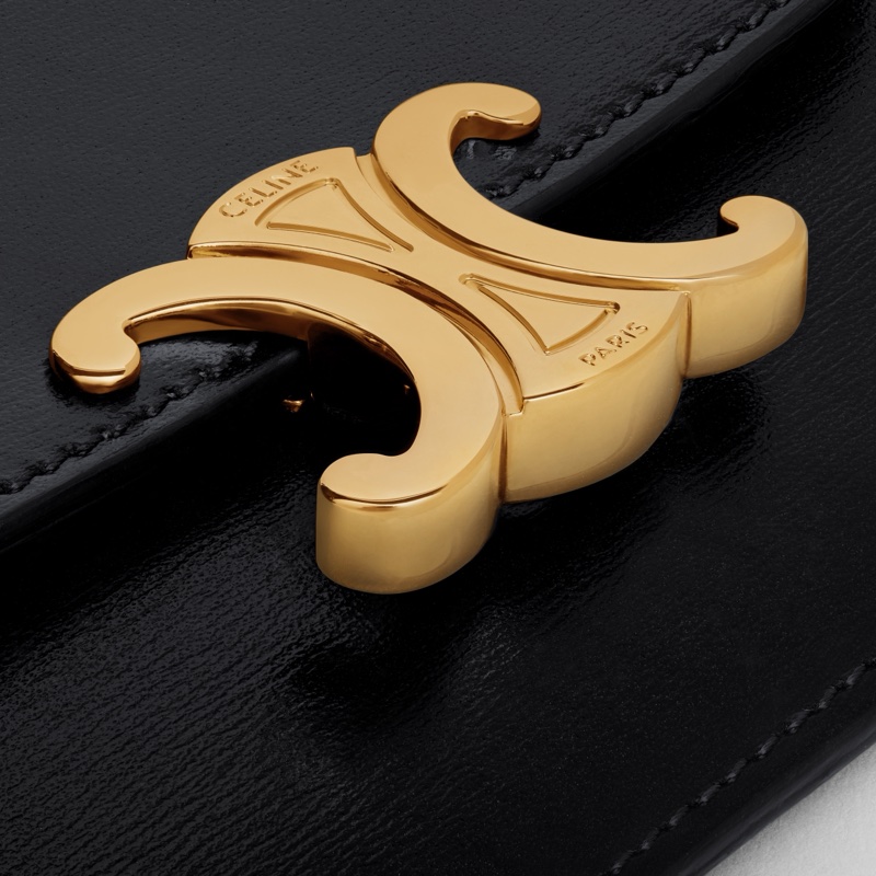 Celine 女士 亮澤牛皮革翻蓋卡包均碼碼10.5cm*1cm*7cm-3