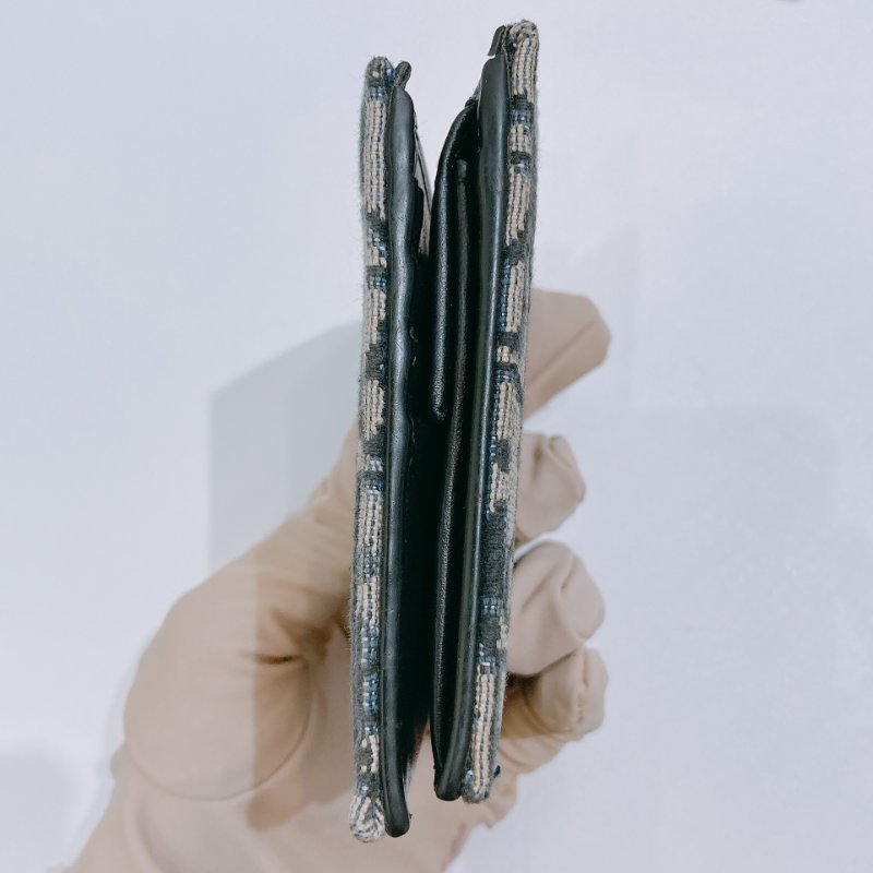 TW4747 Dior 迪奧 男裝緹花短銀包  Bifold Wallet Oblique Blue-2