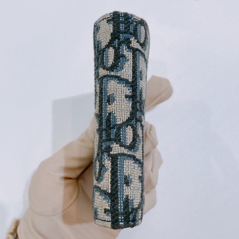 TW4747 Dior 迪奧 男裝緹花短銀包  Bifold Wallet Oblique Blue-3
