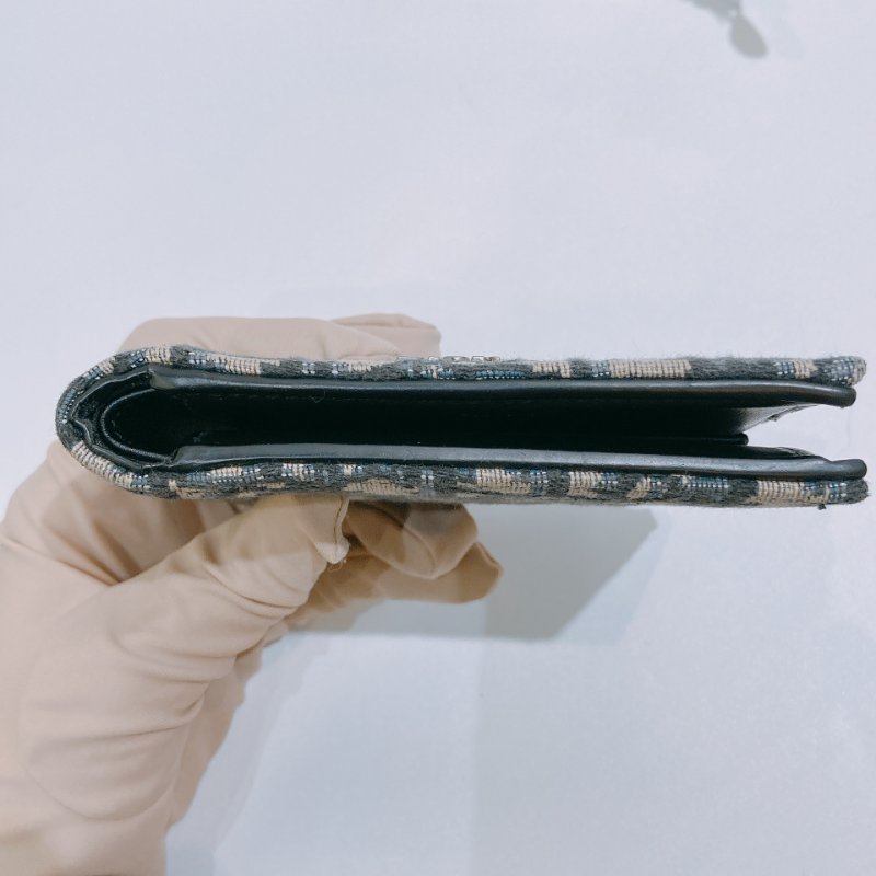 TW4747 Dior 迪奧 男裝緹花短銀包  Bifold Wallet Oblique Blue-4