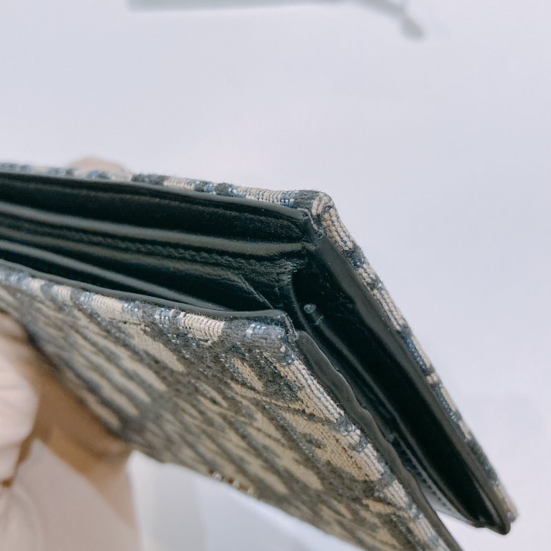 TW4747 Dior 迪奧 男裝緹花短銀包  Bifold Wallet Oblique Blue-6