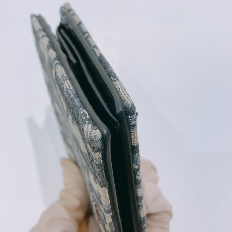 TW4747 Dior 迪奧 男裝緹花短銀包  Bifold Wallet Oblique Blue-8