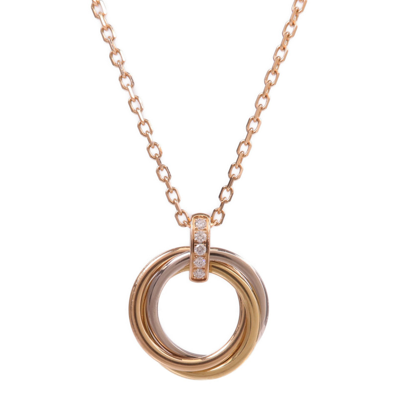 CARTIER 18K白金/黃金/玫瑰金Trinity Diamond Necklace項鍊-2