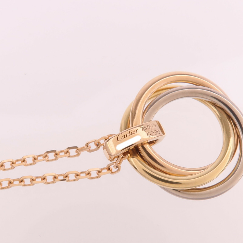 CARTIER 18K白金/黃金/玫瑰金Trinity Diamond Necklace項鍊-6