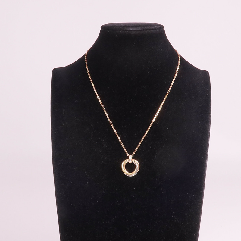 CARTIER 18K白金/黃金/玫瑰金Trinity Diamond Necklace項鍊-7