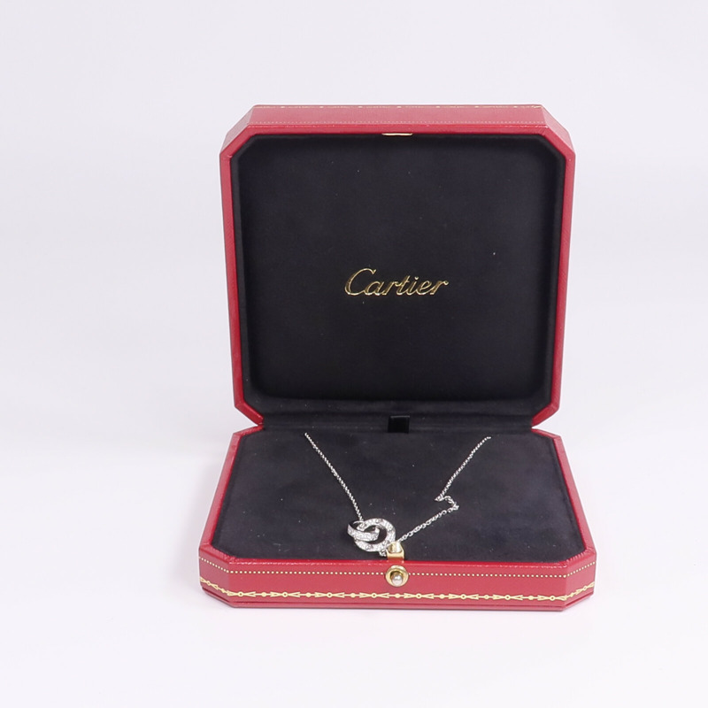 CARTIER 18K白金Love Necklace Paved Diamond項鍊-7