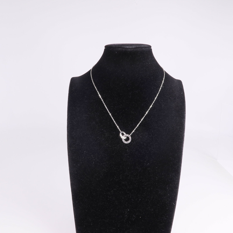 CARTIER 18K白金Love Necklace Paved Diamond項鍊-8