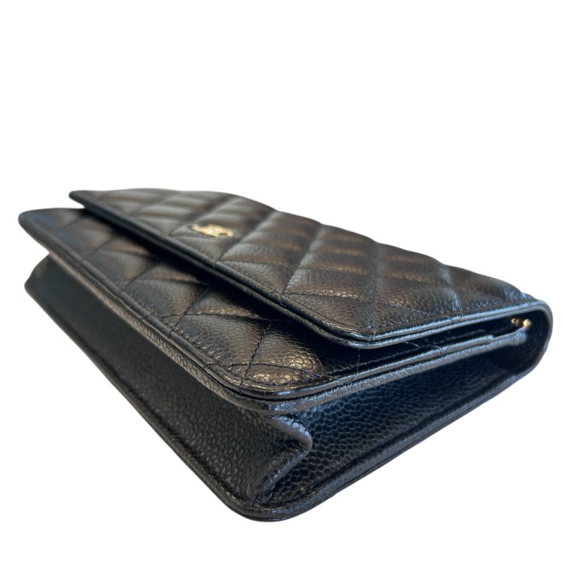 CHANEL黑金荔枝皮WOC鏈包-5