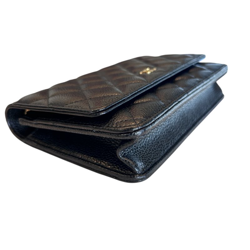 CHANEL黑金荔枝皮WOC鏈包-6