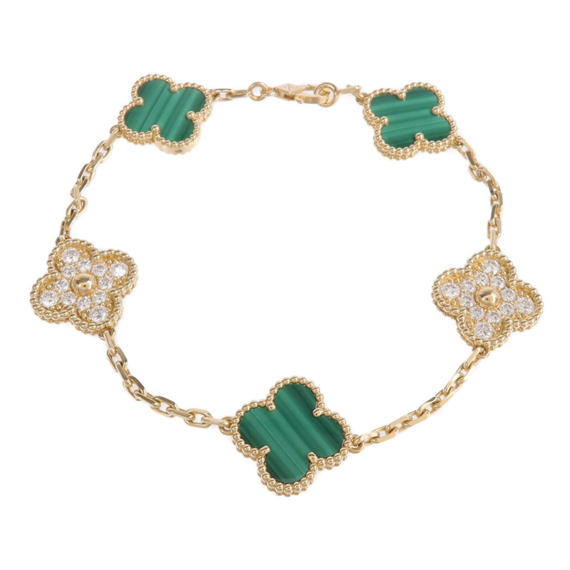 Van Cleef & Arpels 18K黃金Vintage Alhambra手鏈-0