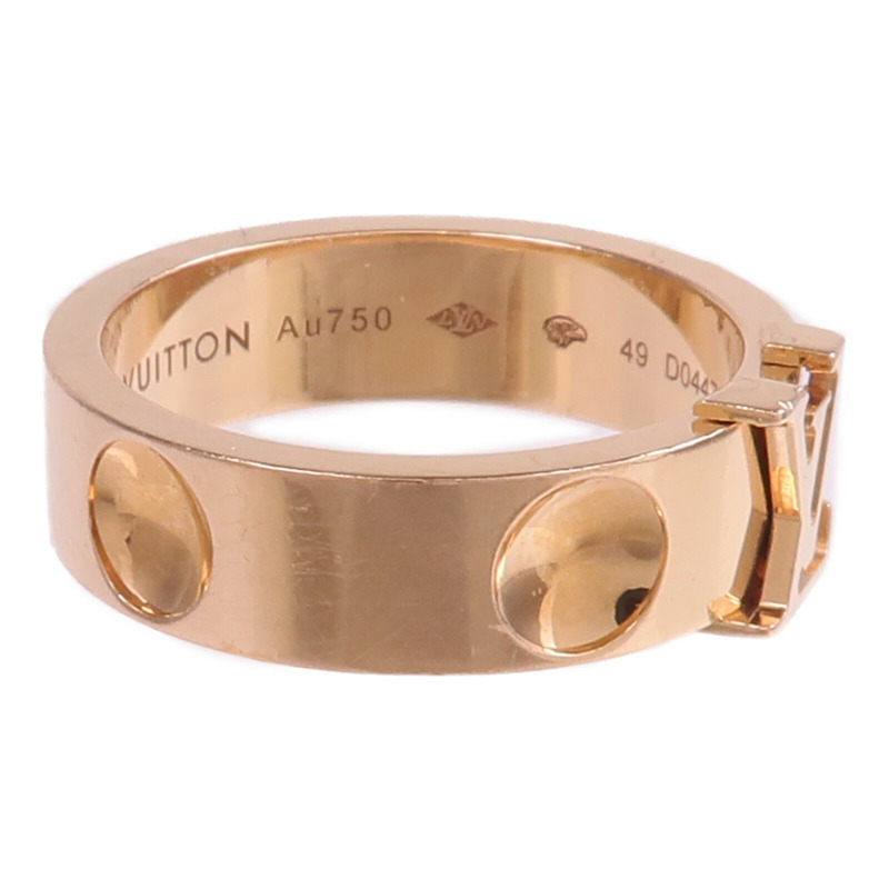 LOUIS VUITTON 18K玫瑰金Empreinte Ring戒指US#5-4