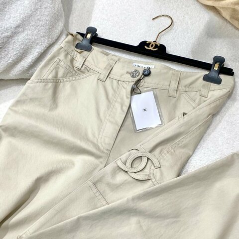 全新真品 現貨 Chanel 26P JENNIE同款 米色 工作褲36號