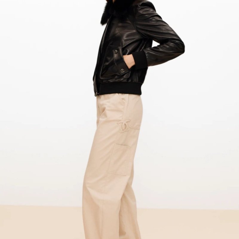 全新真品 現貨 Chanel 26P JENNIE同款 米色 工作褲36號-3