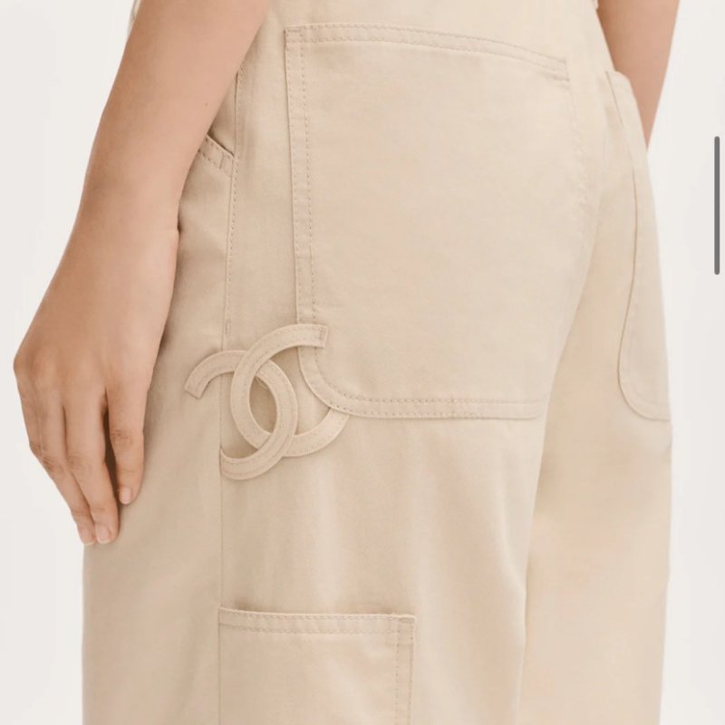全新真品 現貨 Chanel 26P JENNIE同款 米色 工作褲36號-4