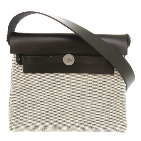 全新愛馬仕 Airbag Zip 20 迷你 Toile Militaire Vache Hunter 肩背包，米白色/黑色，銀色五金，K 印記（2025 年製造）1458HERMES