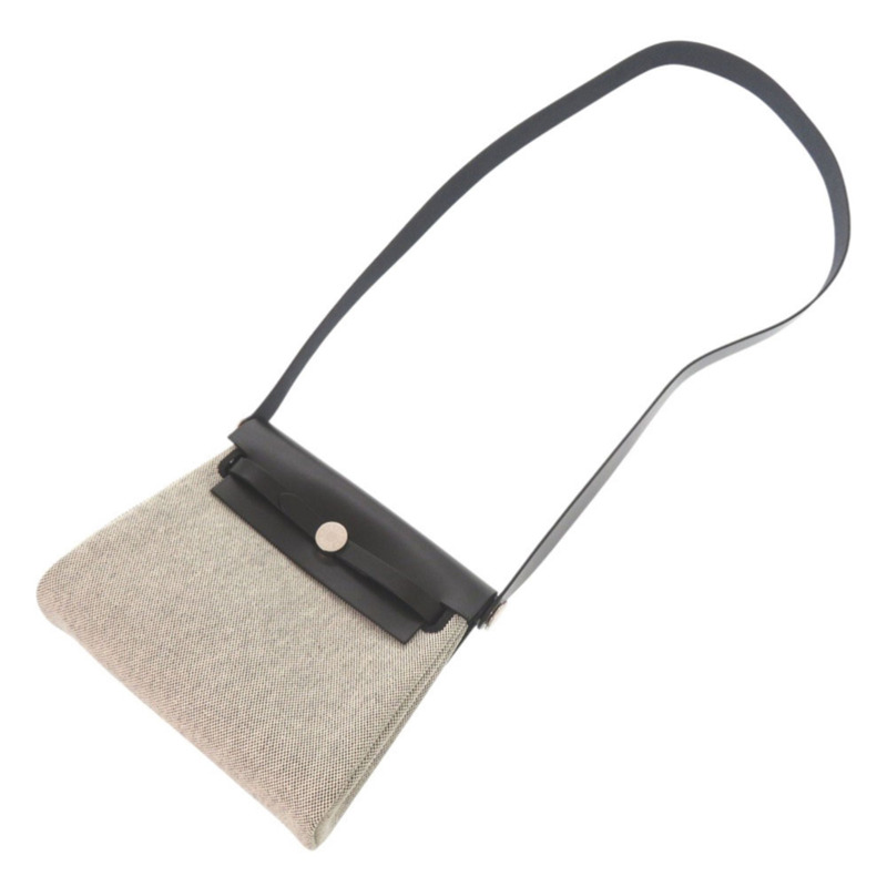 全新愛馬仕 Airbag Zip 20 迷你 Toile Militaire Vache Hunter 肩背包，米白色/黑色，銀色五金，K 印記（2025 年製造）1458HERMES-5