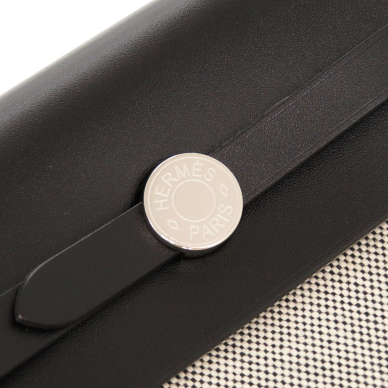 全新愛馬仕 Airbag Zip 20 迷你 Toile Militaire Vache Hunter 肩背包，米白色/黑色，銀色五金，K 印記（2025 年製造）1458HERMES-8