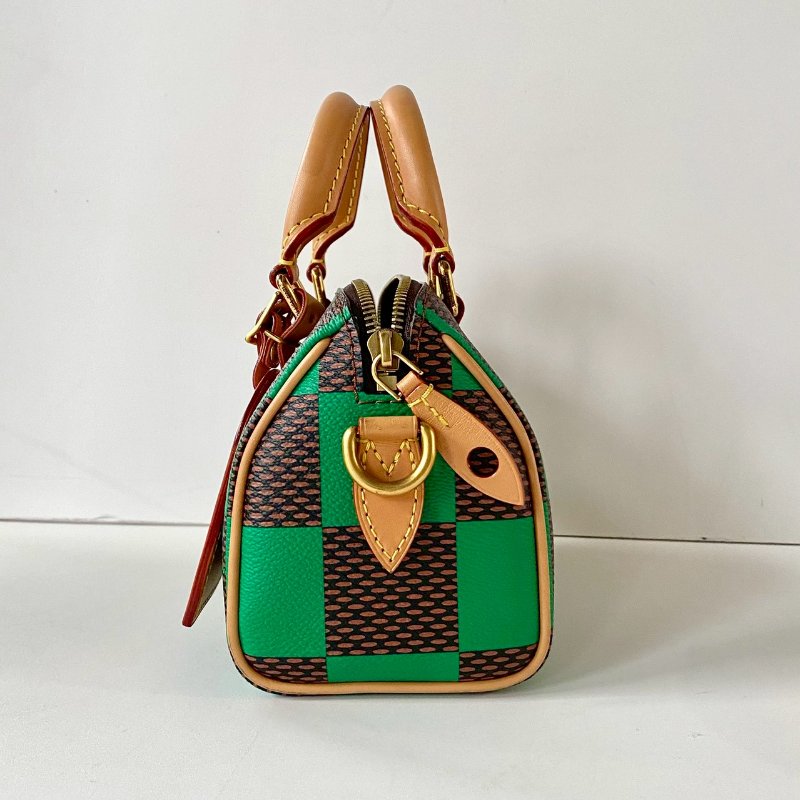 LV Speedy 18 Damier Pop 綠色 斜背 手提 波士頓包 N40534-5