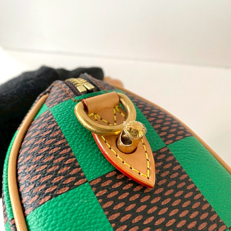 LV Speedy 18 Damier Pop 綠色 斜背 手提 波士頓包 N40534-8