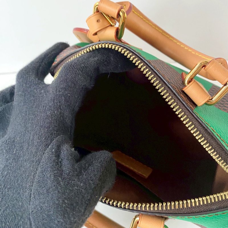 LV Speedy 18 Damier Pop 綠色 斜背 手提 波士頓包 N40534-9