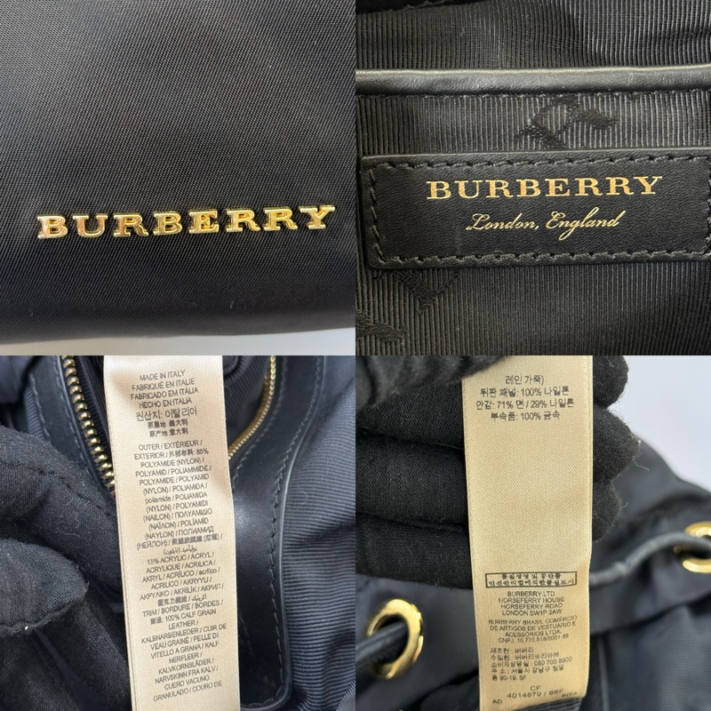 BURBERRY 巴寶莉 黑色尼龍後背包-6