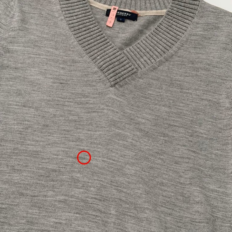 BURBERRY 倫敦 V領反折䄂格紋毛料戰馬上衣 灰色-3