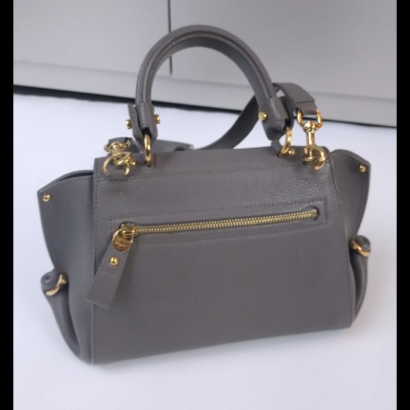 Ferragamo 金釦灰皮兩用包 Sofia-4