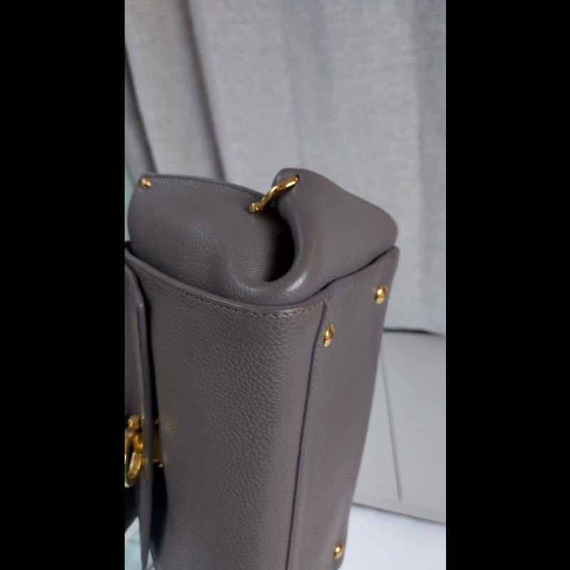 Ferragamo 金釦灰皮兩用包 Sofia-12