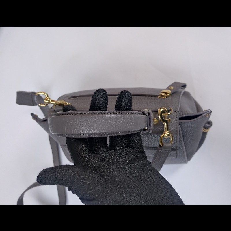 Ferragamo 金釦灰皮兩用包 Sofia-34