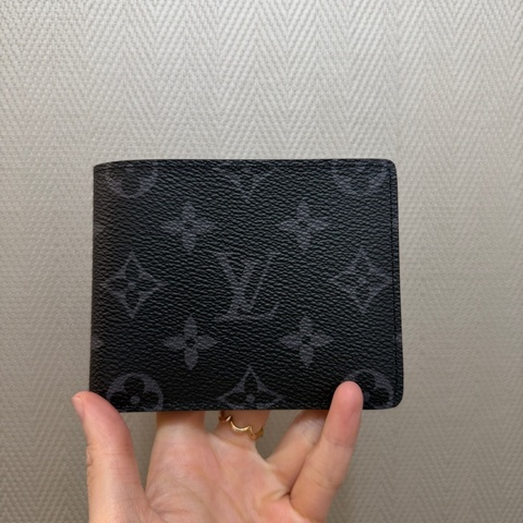 LV 黑灰原花Slender對開短夾M62294