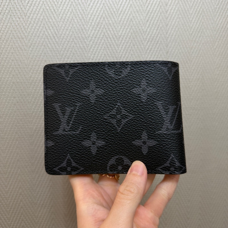 LV 黑灰原花Slender對開短夾M62294-2