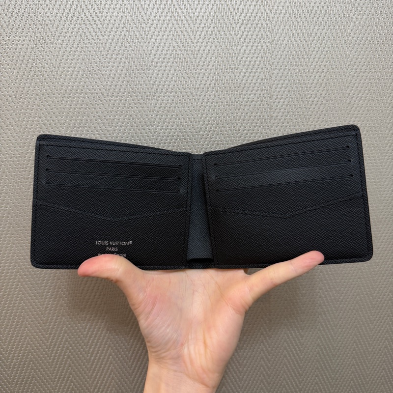 LV 黑灰原花Slender對開短夾M62294-6