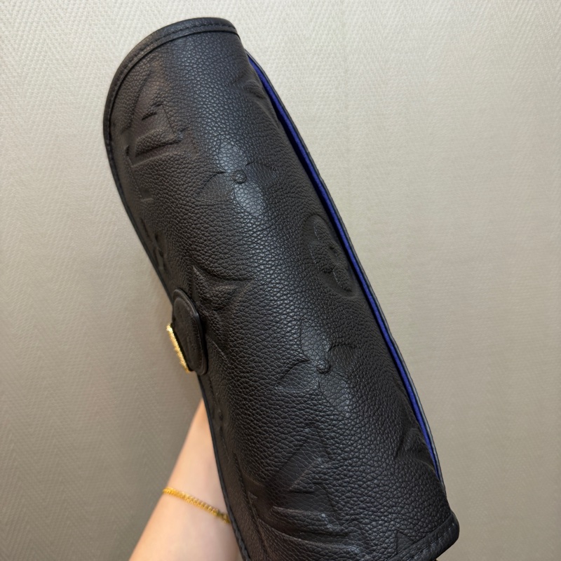 LV 黑牛皮壓紋Diane金釦手提肩斜背包M46386-6