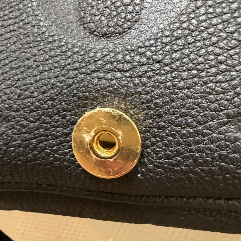 LV 黑牛皮壓紋Diane金釦手提肩斜背包M46386-12