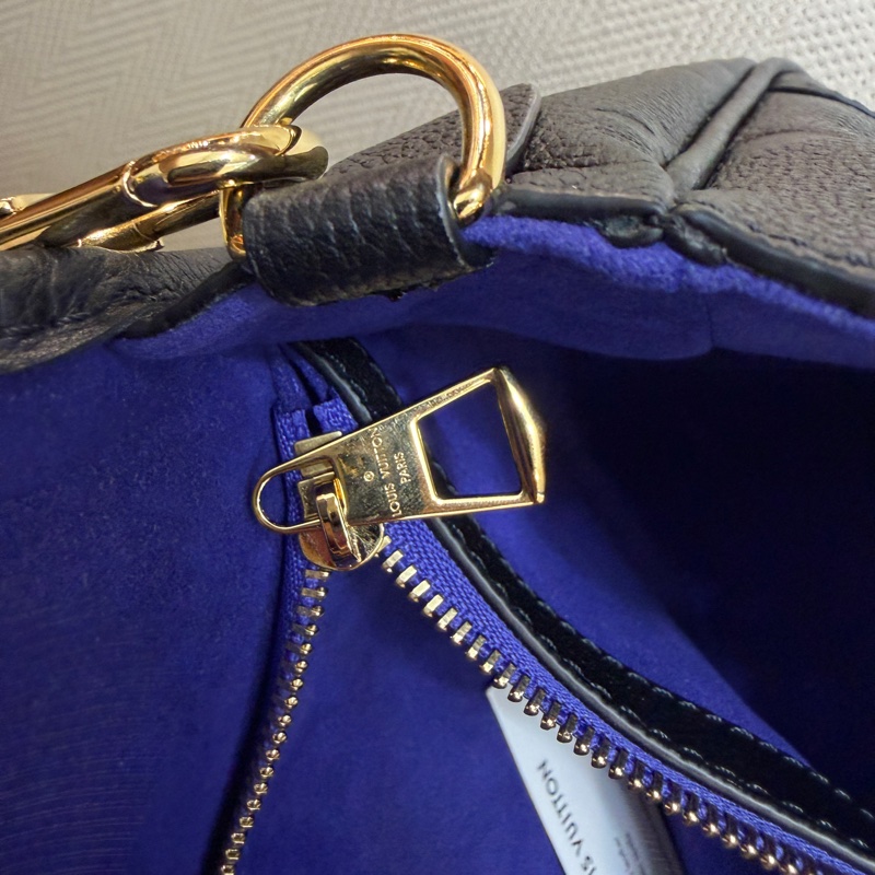 LV 黑牛皮壓紋Diane金釦手提肩斜背包M46386-15