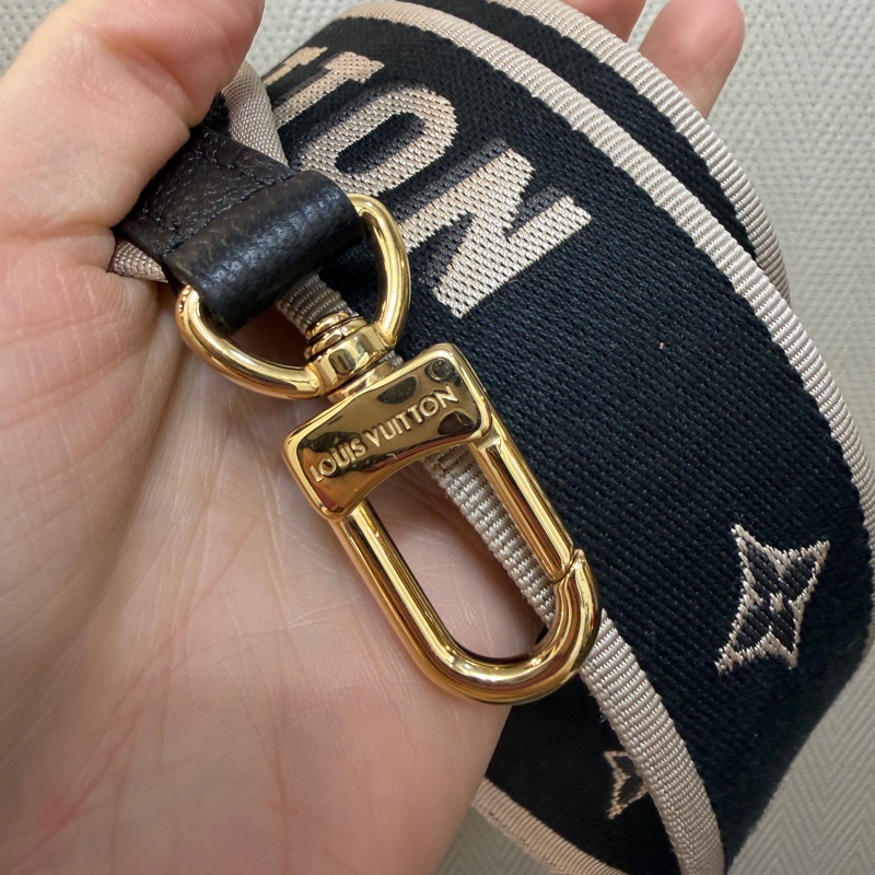 LV 黑牛皮壓紋Diane金釦手提肩斜背包M46386-20