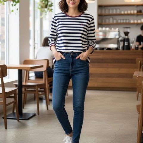 BURBERRY 黑標 橫條紋戰馬上衣